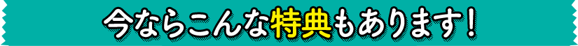 今ならこんな特典もあります！