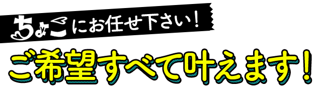 ちょこ札幌にお任せ下さい！ご希望すべて叶えます！