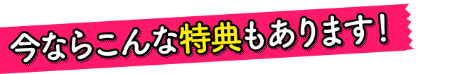 今ならこんな特典もあります！