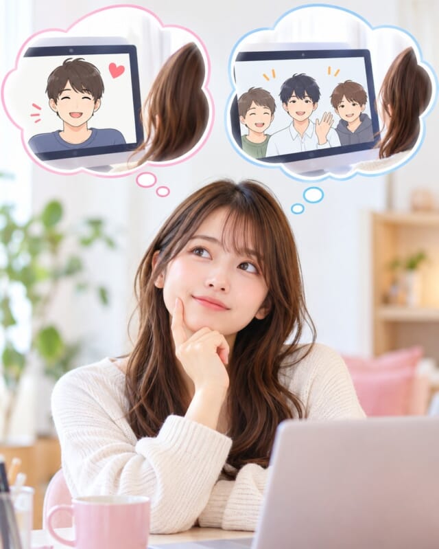 チャットには、1対1でお話しする「ツーショット」と、複数のお客様とお話しする「パーティチャット」があります✨  ツーショットは1人あたりの単価が高く、パーティチャットは参加人数が増えることで多くの報酬につながることも😊💕  どちらが稼ぎやすいかは、そのときの状況や自分の得意なスタイルによっても変わります！  経験を積みながら、自分に合ったチャットのスタイルやコツを身につけていくことが大切です✨  ちょこ札幌では、経験豊富なスタッフが一人ひとりに合った稼ぎ方をアドバイスしています♡  「もっと効率よくお仕事したい！」
そんな方はぜひ相談してくださいね☺️  #ちょこ札幌 #チャットレディ #副業女子 #札幌副業 #チャットレディ初心者 #お仕事サポート #女性スタッフ在籍